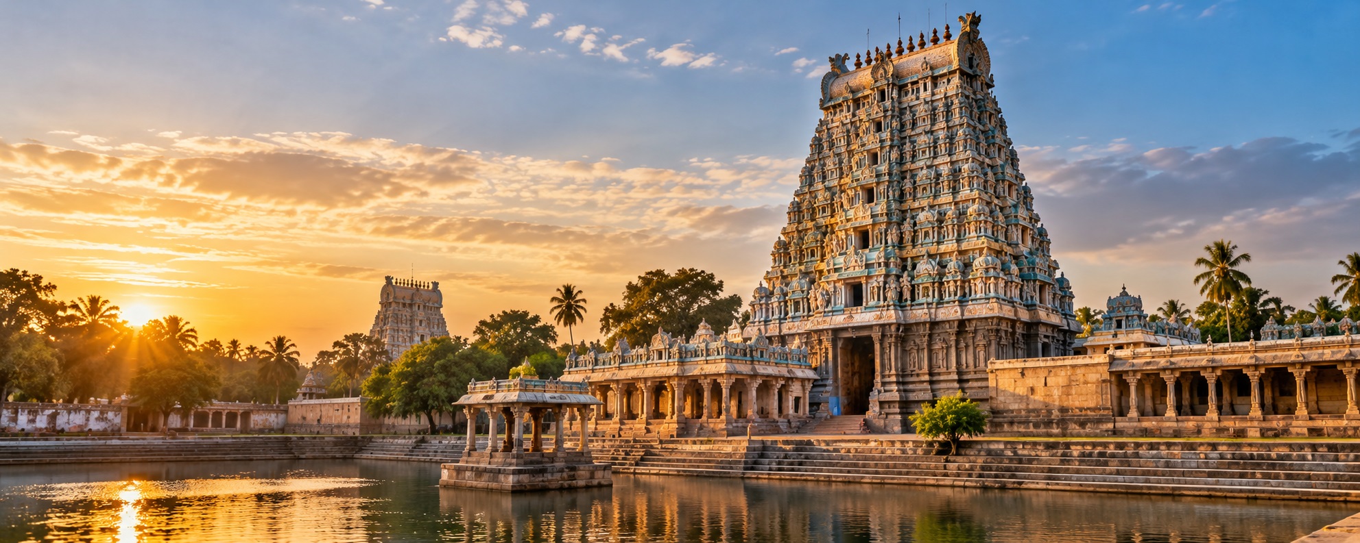 Magnificent Dravidian temple architecture in Tamil Nadu