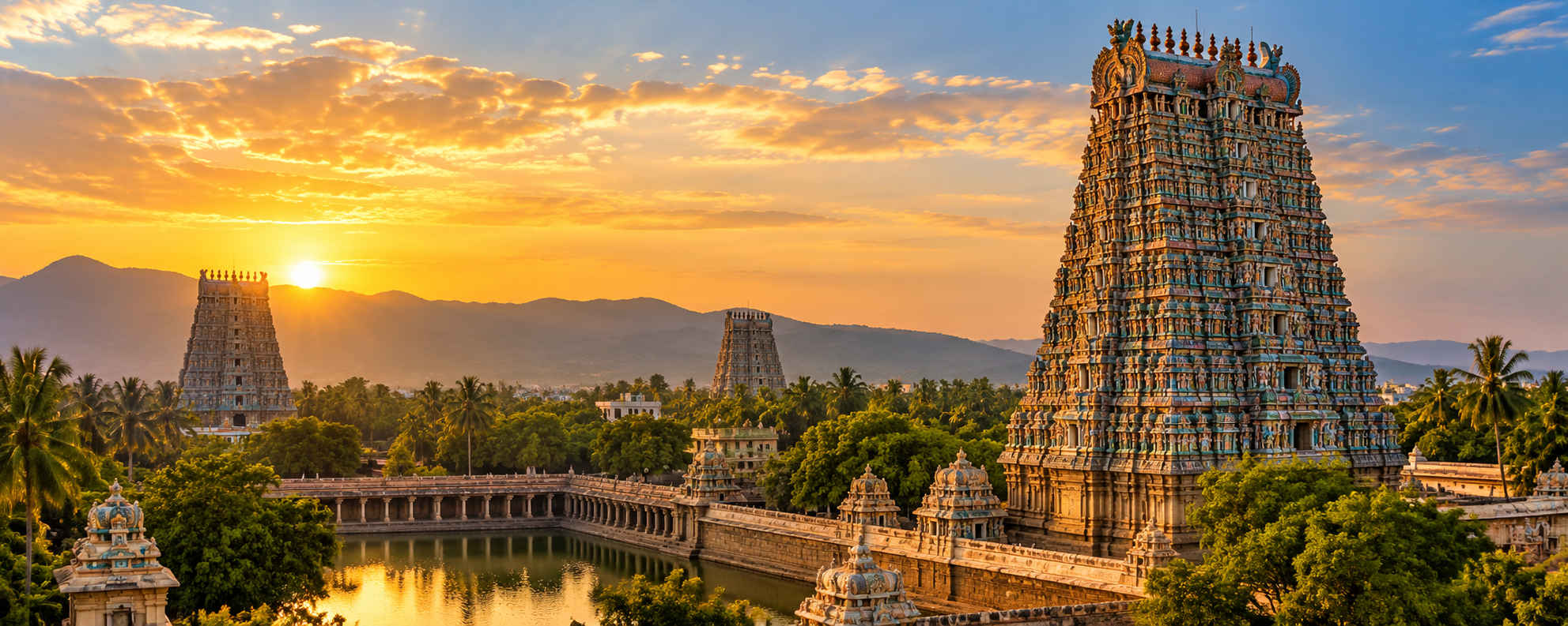 Magnificent Dravidian temple architecture in Tamil Nadu